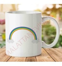 Art Hediye 1-1866 Rainbow İki Tarafı Baskılı Kupa Bardak
