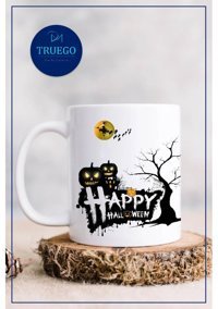 Truego Baskılı Kupa Bardak Seramik Mug - Cadılar Bayramı