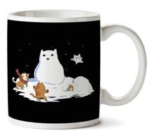Art Hediye Snowcat İki Tarafı Baskılı Kupa Bardak