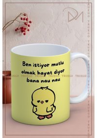 Truego Baskılı Kupa Bardak Seramik Mug - Nau Nau