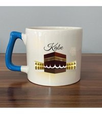 Mor Mürekkep Kabe Baskılı Mavi Kulplu D Kupa