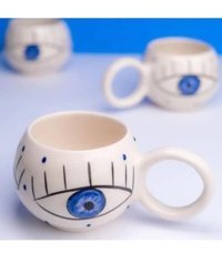 İlbay Çini Takı İlbay Seramik Kupa Mug Ece Mavi Göz Nazar