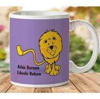 Art Hediye 1-026 Aslan Burcu İki Taraf Baskılı Kupa Bardak