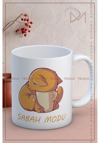 Truego Baskılı Kupa Bardak Seramik Mug - Sabah Modu