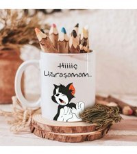 Truego Baskılı Kupa Bardak Seramik Mug - Hiiç Uğraşamam...