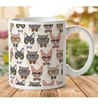 Art Hediye Hipster Kediler İki Tarafı Baskılı Kupa Bardak
