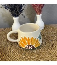 İlbay Çini Takı İlbay Klasik Seramik Kupa Mug Ayçiçeği