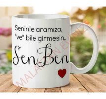 Art Hediye Sen Ben İki Tarafı Baskılı Kupa Bardak