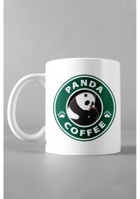 Hediyexpres Panda Coffee Tasarım Baskılı Beyaz Kupa Bardak