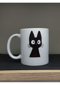 İlossy Kara Kedi Karikatür Tasarım Baskılı Kupa