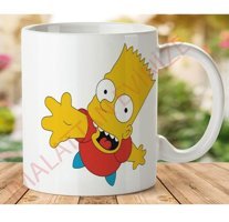 Art Hediye 1-400 Bart Sımpson İki Tarafı Baskılı Kupa Bardak