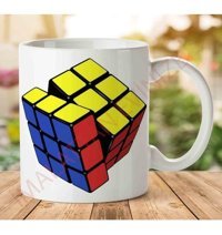Art Hediye A2542 Rubiks Cube İki Tarafı Baskılı Kupa Bardak