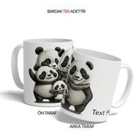 Kreatif Kupa Kişiye Özel Panda Kupa, Aile Hediyesi