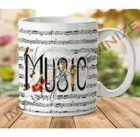 Art Hediye 1-338 Müzik Notalar İki Tarafı Baskılı Kupa Bardak