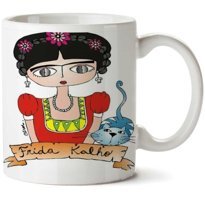 Art Hediye Frida Kahlo Kedi İki Tarafı Baskılı Kupa Bardak