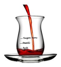 Paşabahçe Çay Seti 4 Lü Çayımın Demi Tavşan Kanı