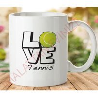Art Hediye 1-444 Love Tennis İki Tarafı Baskılı Kupa Bardak