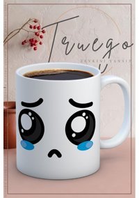 Truego Baskılı Kupa Bardak Seramik Mug - Ağlayan Emoji