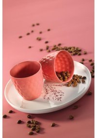 Kütahya Porselen Favo 2 Parça Mug Seti Pembe
