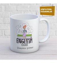 Mekstore Beyaz İsim Yazılı İngilizce Öğretmeni Kupa