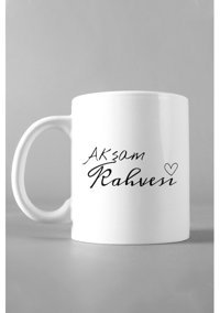 Hediyexpres Akşam Kahvesi Yazılı Beyaz Kupa Bardak