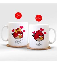 Bk Kişiye Özel İsimli Love Birds Beyaz Kupa Bardak