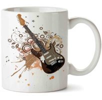 Art Hediye Gitar Müzik Nota İki Tarafı Baskılı Kupa Bardak