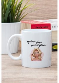Hediyexpres Beyaz Yazılı Kupa Bardak, Çay-Kahve-Çorba Kupası
