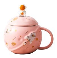 Verona Astronot Temalı Porselen Kupa Bardak - Pembe
