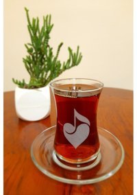 Paşabahçe Notalı Kalp Işlemeli 6'Lı Çay Seti 155 Cc