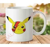 Art Hediye Pikachu David Bowie İki Tarafı Baskılı Kupa Bardak