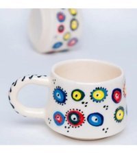 İlbay Çini Takı İlbay Seramik Kupa Mug Klasik Renkli Nazar