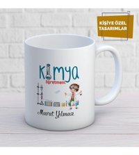 Mekstore Beyaz İsim Yazılı Kimya Öğretmeni Kupa