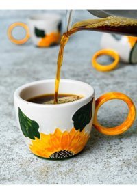 İlbay Çini Takı İlbay Seramik Kupa Mug Bulut Ayçiçeği