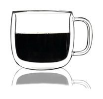 Yz Home Çift Cidarlı Kulplu Cam Bardak Kupa 450ml