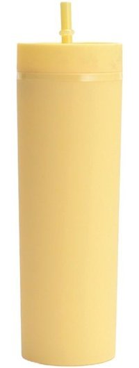 Luckystar 16Oz Çift Cidarlı Plastik Kupa - Sarı