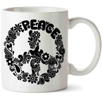 Art Hediye Peace Barış Sembol İki Tarafı Baskılı Kupa Bardak