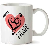 Art Hediye I Love Music 2 İki Tarafı Baskılı Kupa Bardak