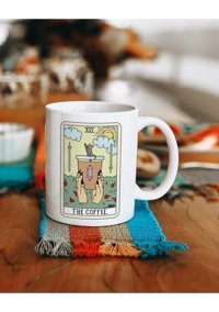 Baskıtech Tarot Kartı Coffe Baskılı Kupa Bardak