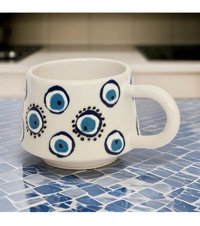 İlbay Çini Takı İlbay Seramik Kupa Mug Klasik Yuvarlak Nazar