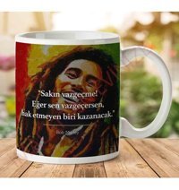 Art Hediye Bob Marley Vazgeçme İki Tarafı Baskılı Kupa Bardak