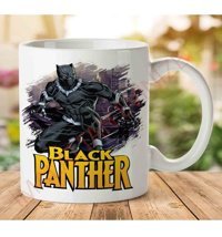 Art Hediye Siyah Panter Şekli İki Tarafı Baskılı Kupa Bardak