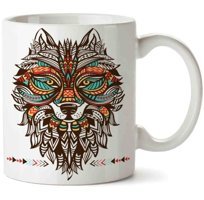 Art Hediye Lobo Tribal İki Tarafı Baskılı Kupa Bardak