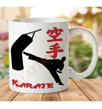 Art Hediye Karate Hareket İki Tarafı Baskılı Kupa Bardak