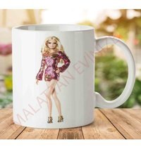 Art Hediye Barbie-Doll-Png-Hd İki Tarafı Baskılı Kupa Bardak