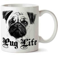 Art Hediye Pug Life Pug Hoodie İki Tarafı Baskılı Kupa Bardak