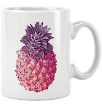 Qoeuyl Boutique Purple Pink Pineapple Baskılı Kupa Bardak