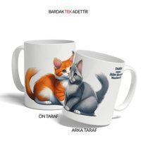Kreatif Kupa Kişiye Özel Kedili Kupa, Doğum Günü Hediyesi