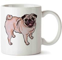 Art Hediye Pug Köpek 2 İki Tarafı Baskılı Kupa Bardak