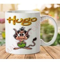 Art Hediye Hugo Yazı İki Tarafı Baskılı Kupa Bardak